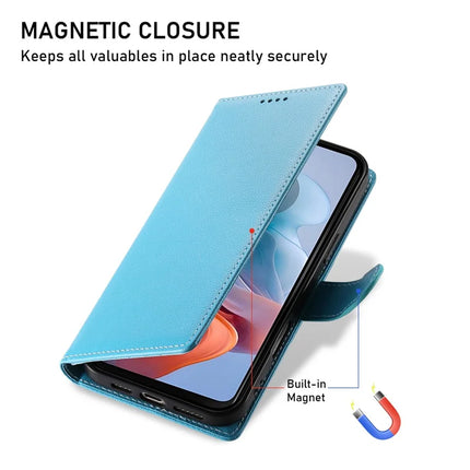 Stand Case for Motorola Moto G24 4G / G04 4G Litchi Texture Leather Wallet Phone Cover Magnetic Snap