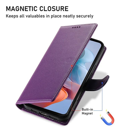 DF-012 For Motorola Moto G45 5G / G34 5G Case Litchi Texture Leather Magnetic Clasp Wallet Stand Phone Cover