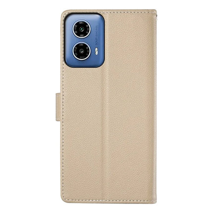 DF-012 For Motorola Moto G45 5G / G34 5G Case Litchi Texture Leather Magnetic Clasp Wallet Stand Phone Cover
