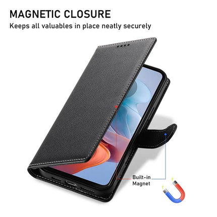 DF-012 For Motorola Moto G45 5G / G34 5G Case Litchi Texture Leather Magnetic Clasp Wallet Stand Phone Cover