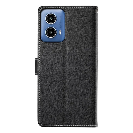 DF-012 For Motorola Moto G45 5G / G34 5G Case Litchi Texture Leather Magnetic Clasp Wallet Stand Phone Cover