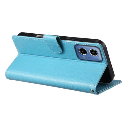DF-012 For Motorola Moto G45 5G / G34 5G Case Litchi Texture Leather Magnetic Clasp Wallet Stand Phone Cover