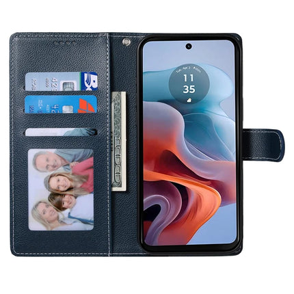 DF-012 For Motorola Moto G45 5G / G34 5G Case Litchi Texture Leather Magnetic Clasp Wallet Stand Phone Cover