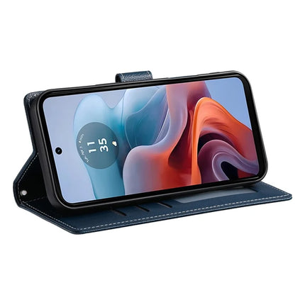 DF-012 For Motorola Moto G45 5G / G34 5G Case Litchi Texture Leather Magnetic Clasp Wallet Stand Phone Cover