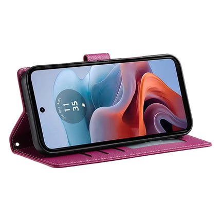 DF-012 For Motorola Moto G45 5G / G34 5G Case Litchi Texture Leather Magnetic Clasp Wallet Stand Phone Cover