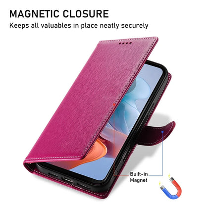 DF-012 For Motorola Moto G45 5G / G34 5G Case Litchi Texture Leather Magnetic Clasp Wallet Stand Phone Cover