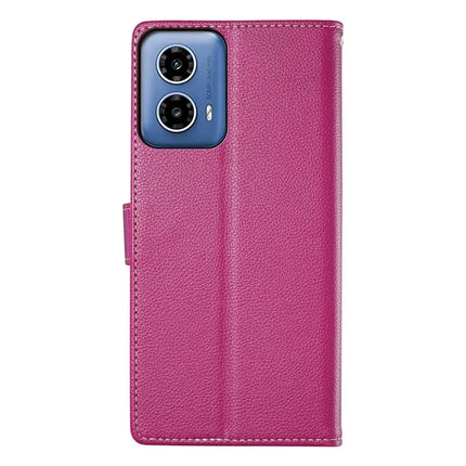 DF-012 For Motorola Moto G45 5G / G34 5G Case Litchi Texture Leather Magnetic Clasp Wallet Stand Phone Cover
