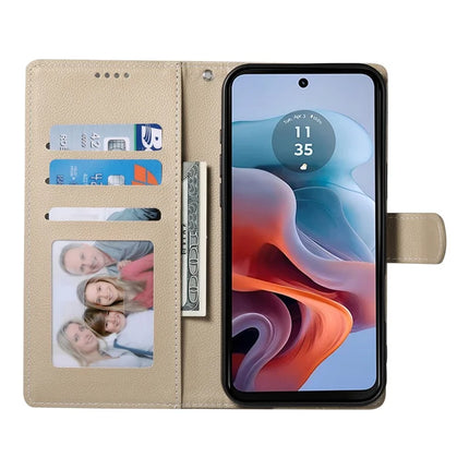 DF-012 For Motorola Moto G35 5G Case Litchi Texture Leather Magnetic Clasp Wallet Stand Phone Cover