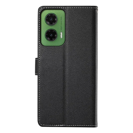 DF-012 For Motorola Moto G35 5G Case Litchi Texture Leather Magnetic Clasp Wallet Stand Phone Cover