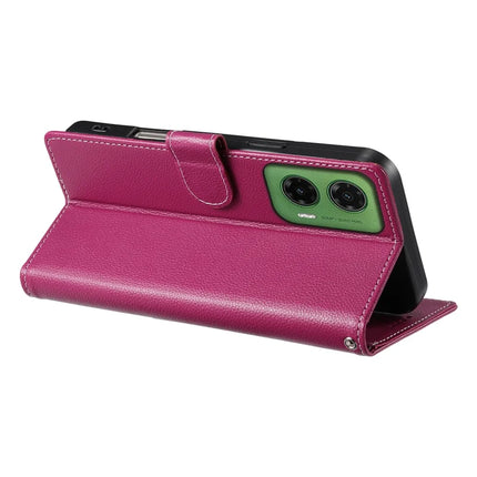 DF-012 For Motorola Moto G35 5G Case Litchi Texture Leather Magnetic Clasp Wallet Stand Phone Cover