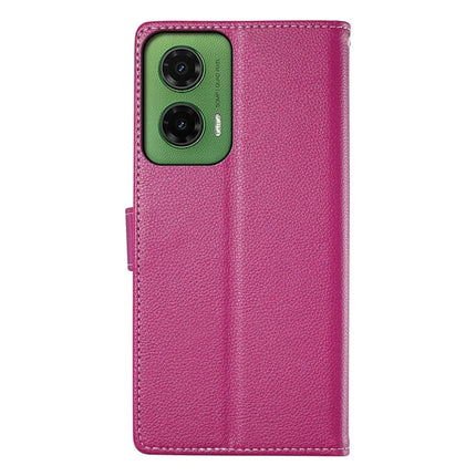 DF-012 For Motorola Moto G35 5G Case Litchi Texture Leather Magnetic Clasp Wallet Stand Phone Cover