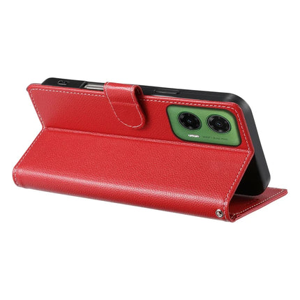 DF-012 For Motorola Moto G35 5G Case Litchi Texture Leather Magnetic Clasp Wallet Stand Phone Cover