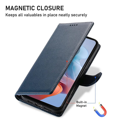 DF-012 For Motorola Moto G35 5G Case Litchi Texture Leather Magnetic Clasp Wallet Stand Phone Cover