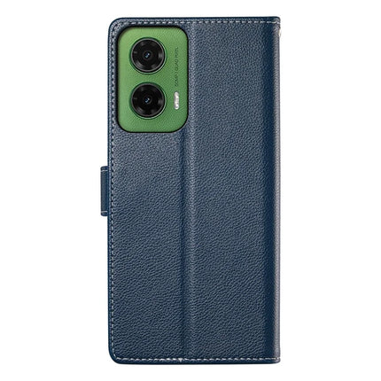DF-012 For Motorola Moto G35 5G Case Litchi Texture Leather Magnetic Clasp Wallet Stand Phone Cover
