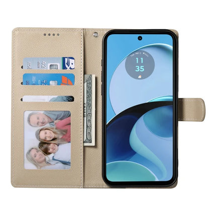 DF-012 For Motorola Moto G55 5G Case Litchi Texture Leather Magnetic Clasp Wallet Stand Phone Cover