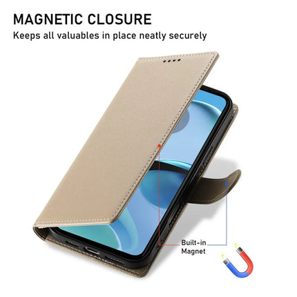 DF-012 For Motorola Moto G55 5G Case Litchi Texture Leather Magnetic Clasp Wallet Stand Phone Cover