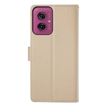DF-012 For Motorola Moto G55 5G Case Litchi Texture Leather Magnetic Clasp Wallet Stand Phone Cover