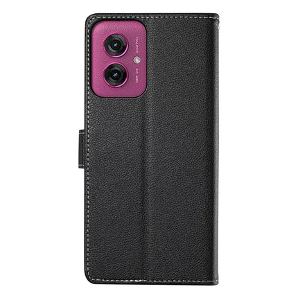 DF-012 For Motorola Moto G55 5G Case Litchi Texture Leather Magnetic Clasp Wallet Stand Phone Cover