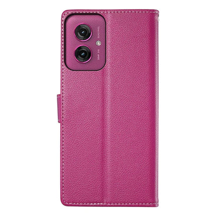 DF-012 For Motorola Moto G55 5G Case Litchi Texture Leather Magnetic Clasp Wallet Stand Phone Cover