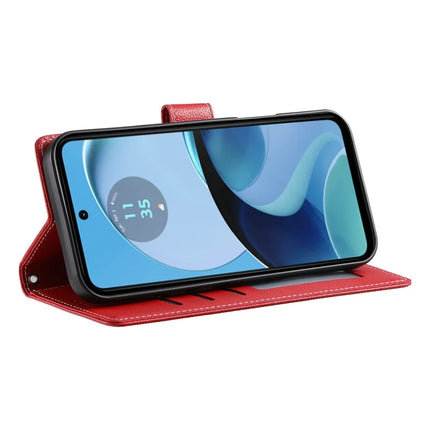 DF-012 For Motorola Moto G55 5G Case Litchi Texture Leather Magnetic Clasp Wallet Stand Phone Cover