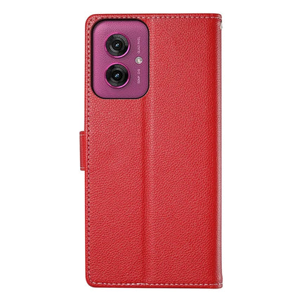 DF-012 For Motorola Moto G55 5G Case Litchi Texture Leather Magnetic Clasp Wallet Stand Phone Cover