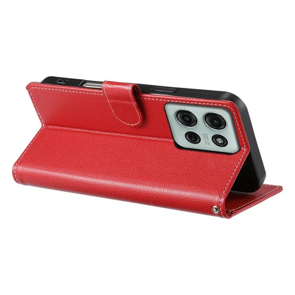 DF-012 For Motorola Moto G75 5G Case Litchi Texture Leather Magnetic Clasp Wallet Stand Phone Cover
