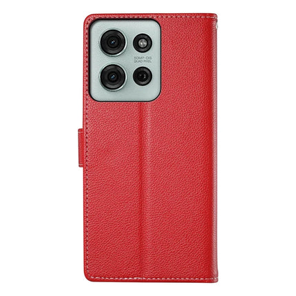DF-012 For Motorola Moto G75 5G Case Litchi Texture Leather Magnetic Clasp Wallet Stand Phone Cover