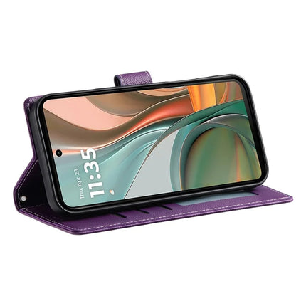 DF-012 For Motorola Moto G75 5G Case Litchi Texture Leather Magnetic Clasp Wallet Stand Phone Cover