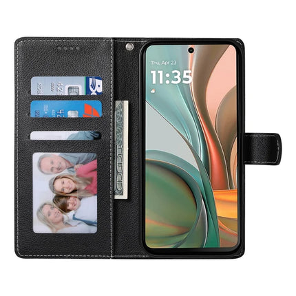 DF-012 For Motorola Moto G75 5G Case Litchi Texture Leather Magnetic Clasp Wallet Stand Phone Cover