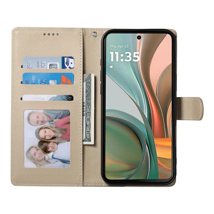 DF-012 For Motorola Moto G75 5G Case Litchi Texture Leather Magnetic Clasp Wallet Stand Phone Cover