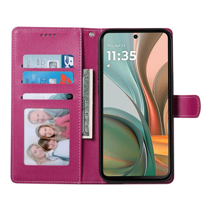 DF-012 For Motorola Moto G75 5G Case Litchi Texture Leather Magnetic Clasp Wallet Stand Phone Cover