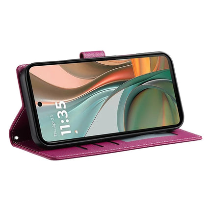 DF-012 For Motorola Moto G75 5G Case Litchi Texture Leather Magnetic Clasp Wallet Stand Phone Cover