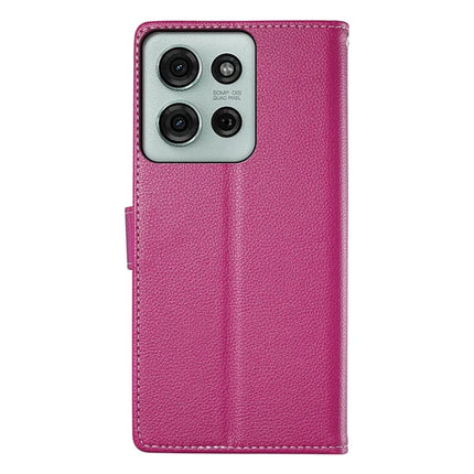 DF-012 For Motorola Moto G75 5G Case Litchi Texture Leather Magnetic Clasp Wallet Stand Phone Cover
