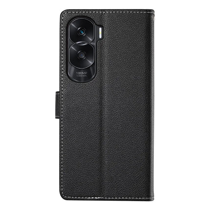 DF-012 For Honor 90 Lite 5G / X50i 5G Case Litchi Texture Leather Magnetic Clasp Wallet Stand Phone Cover