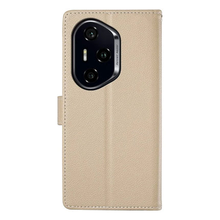 DF-012 For Honor 300 Pro Case Litchi Texture Leather Magnetic Clasp Wallet Stand Phone Cover