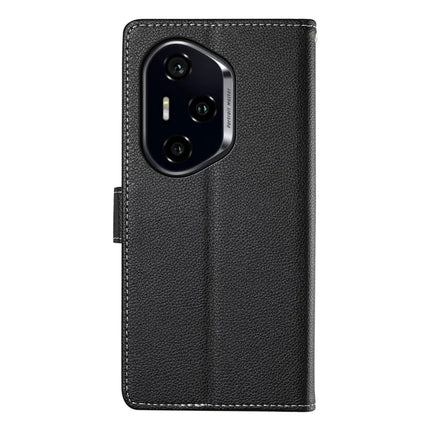 DF-012 For Honor 300 Pro Case Litchi Texture Leather Magnetic Clasp Wallet Stand Phone Cover
