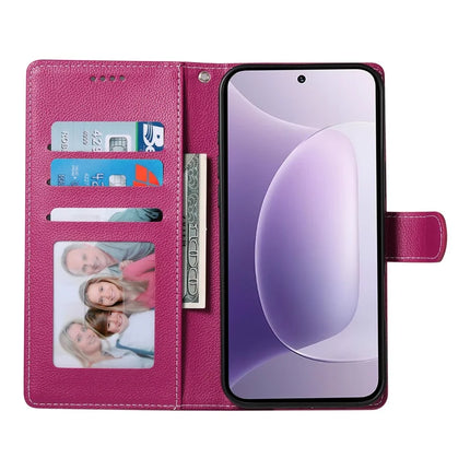 DF-012 For Honor 300 Pro Case Litchi Texture Leather Magnetic Clasp Wallet Stand Phone Cover