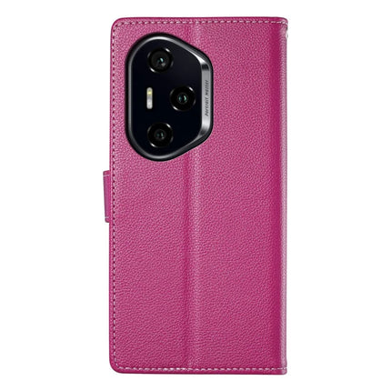 DF-012 For Honor 300 Pro Case Litchi Texture Leather Magnetic Clasp Wallet Stand Phone Cover