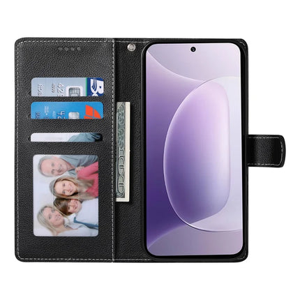 DF-012 For Honor 300 Case Litchi Texture Leather Magnetic Clasp Wallet Stand Phone Cover