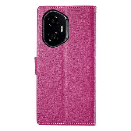 DF-012 For Honor 300 Case Litchi Texture Leather Magnetic Clasp Wallet Stand Phone Cover