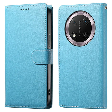 DF-012 Case for Honor X60 Pro 5G / X9c 5G / Magic7 Lite 5G Leather Cover Litchi Texture Wallet Stand Phone Shell - Sky Blue