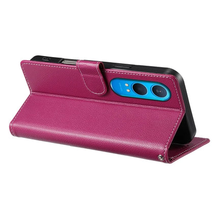 DF-012 For OnePlus Nord CE4 Lite 5G Case Litchi Texture Leather Magnetic Clasp Wallet Stand Phone Cover