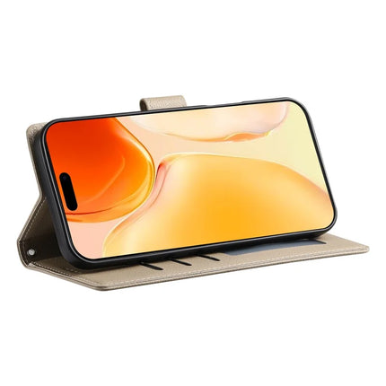 DF-012 For iPhone 16 Plus Case Litchi Texture Leather Wallet Stand Phone Cover