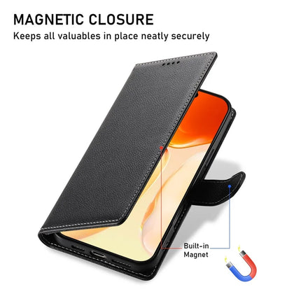 DF-012 For iPhone 16 Plus Case Litchi Texture Leather Wallet Stand Phone Cover