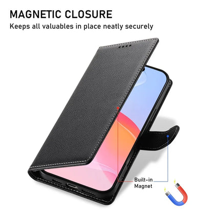 DF-012 For iPhone 16 Pro Case Litchi Texture Leather Wallet Stand Phone Cover