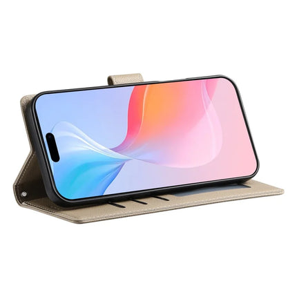 DF-012 For iPhone 16 Pro Case Litchi Texture Leather Wallet Stand Phone Cover