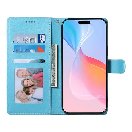 DF-012 For iPhone 16 Pro Case Litchi Texture Leather Wallet Stand Phone Cover