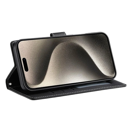 For iPhone 15 Pro Max Stand Case Litchi Texture Leather Wallet Phone Cover Magnetic Snap