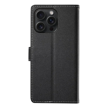 For iPhone 15 Pro Max Stand Case Litchi Texture Leather Wallet Phone Cover Magnetic Snap