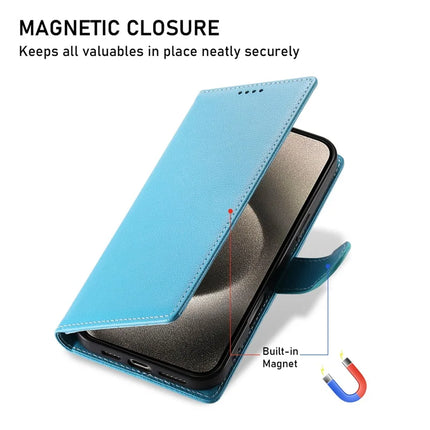 For iPhone 15 Pro Max Stand Case Litchi Texture Leather Wallet Phone Cover Magnetic Snap